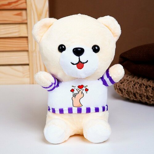 Мягкая игрушка «Мишка», с сердечками, 20 см мягкая игрушка белый медведь пушистик 16 х 20 х 20 см