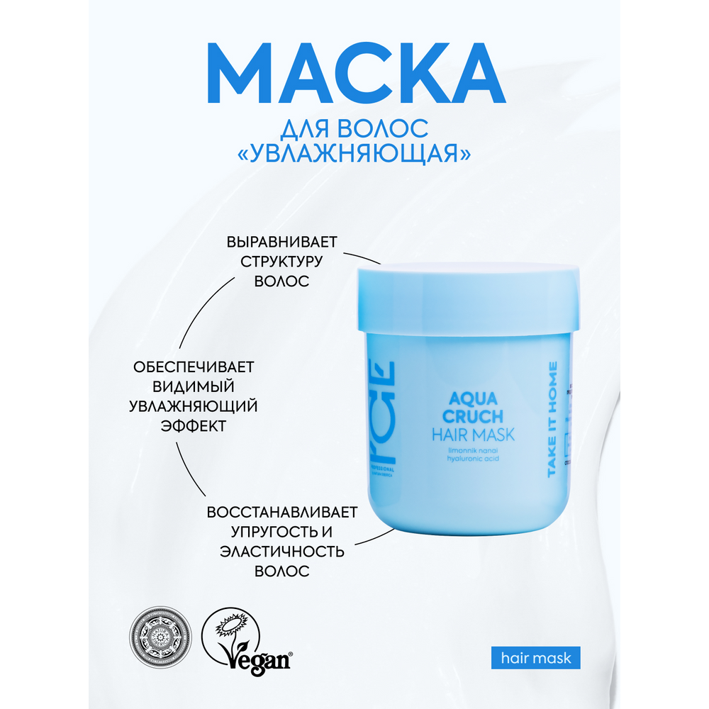 Маска для волос Aqua Cruch «Увлажняющая» ICE Professional by Natura Siberica, Take It Home, 200 мл