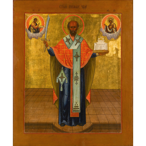 Икона святой Николай Чудотворец Можайский деревянная икона ручной работы на левкасе 13 см тростникова е притчи святителя николая сербского