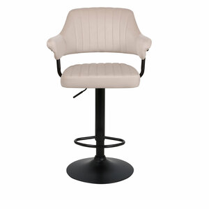 Барный стул Кантри WX-2917 цвет сиденья бежевый велюр, цвет основания чёрный