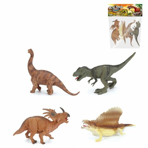 Набор фигурок динозавров для детей 4 шт длина от 15 до 19 см K147OBL909752 439₽