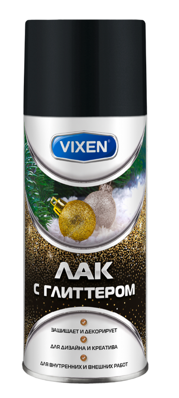 фото Лак с глиттером, золото Vixen VX-24014 210мл