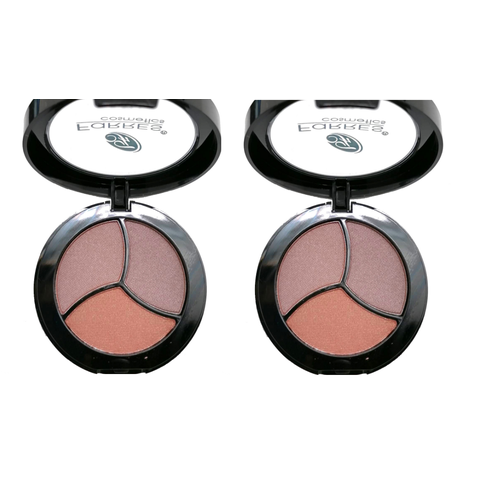 Farres cosmetic Тени для век трехцветные №15 бежево каштановый/светло коричневые, 2 шт