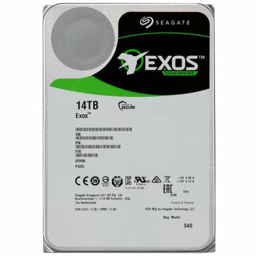Seagate 35 14TB Seagate Exos X18 ST14000NM004J_ SAS 12Gbs 7200rpm 256MB 512e4kn Bulk ST14000NM004J_ 3326500₽