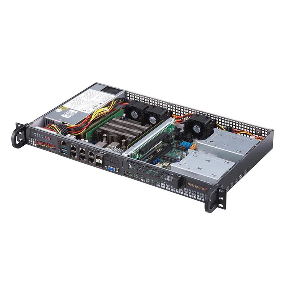 Сервер Supermicro SuperServer 5019D-FN8TP 1 x Intel Xeon D-2146NT 23 ГГц/без ОЗУ/без накопителей/количество отсеков 25" hot swap: 4/количество отсеков 35" hot swap: 1/1 x 300 Вт/LAN 1 Гбит/c