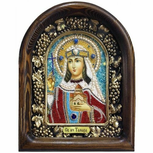 Икона Тамара, царица Грузинская из бисера, арт ДИ-065