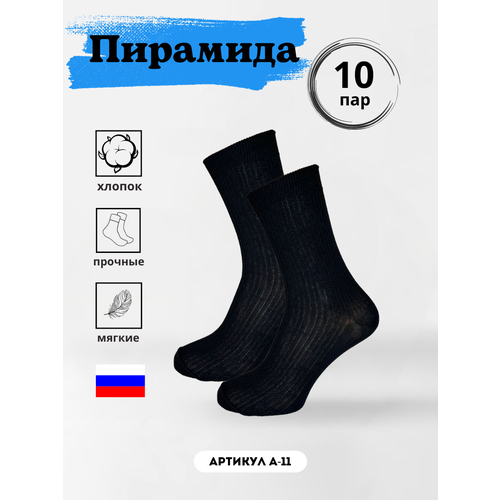 Носки Пирамида, 10 пар, размер 25, черный носки пирамида мужские м 10 5шт 25 чёрный