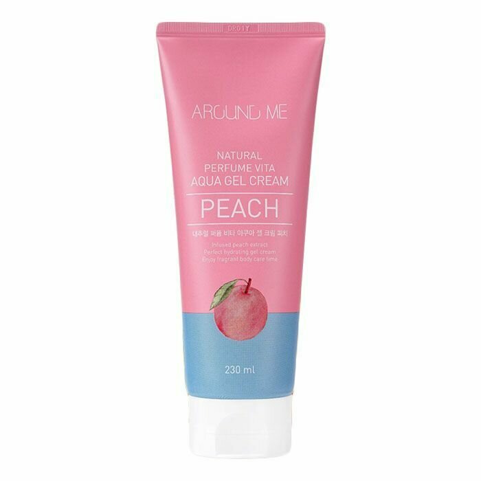 Welcos Увлажняющий крем-гель для тела с экстрактом персика 230 мл Around Me Natural Perfume Vita Aqua Gel Cream Peach