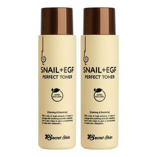 Secret Skin, Тонер для лица с экстрактом улитки Snail+EGF Perfect, 150 мл, 2 шт