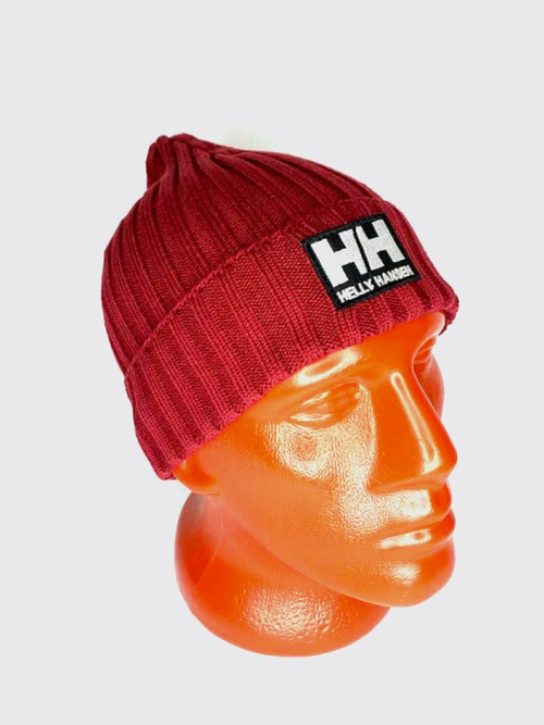 Шапка бини Helly Hansen зимняя, шерсть, вязаная, размер 50/58, красный