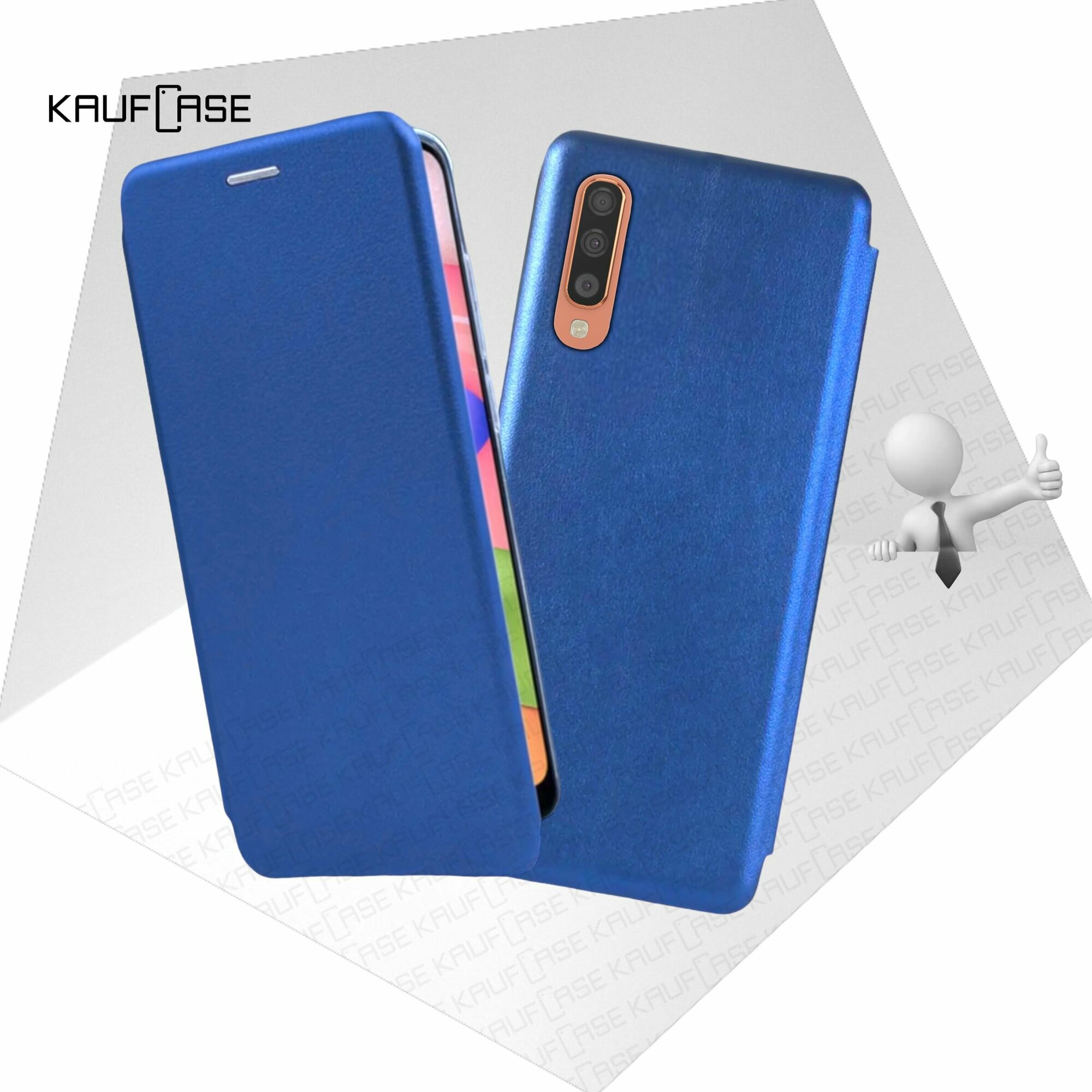 Чехол книжка KaufCase для телефона Samsung A50 (A505)/ A30s (A307) (6.4"), синий. Трансфомер