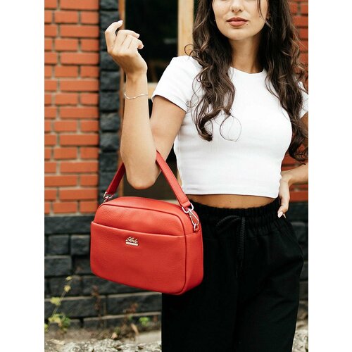 фото Сумка кросс-боди solo 65-370, фактура зернистая, красный