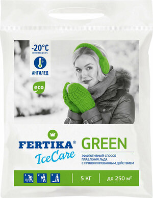 Противогололедный реагент FERTIKA Icecare Green 5 кг (пакет)