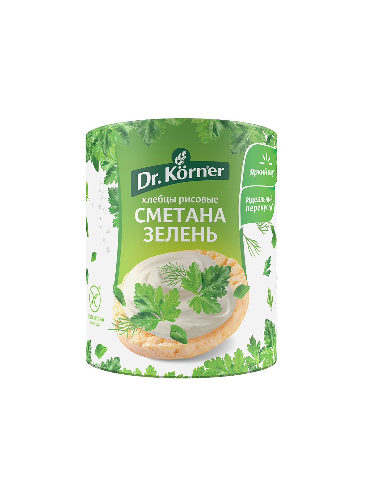 Упаковка из 10 штук Хлебцы Dr.Korner рисовые со сметаной и зеленью 80г