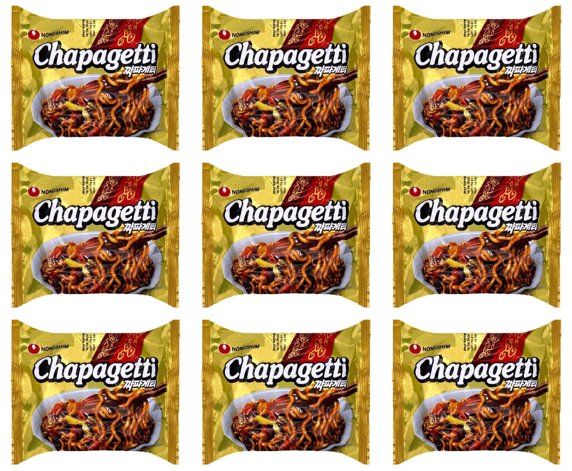 Nongshim Лапша быстрого приготовления Chapagetti с соусом, 140 г, 9 шт