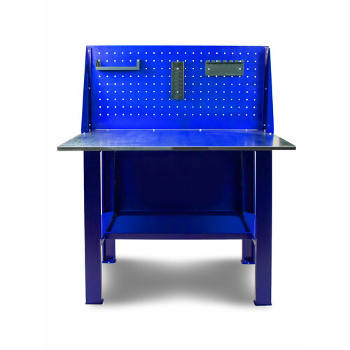 Верстак слесарный (столярный стол) металлический 118х70х87 см, нагрузка 120 кг, ОСБ+сталь