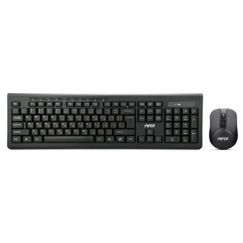 Набор клавиатура+мышь Hiper OSW-2100 черный, (114кн, 1600DPi), беспроводной клавиатура мышь hiper osw 2100 black