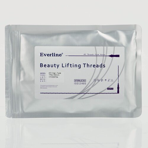 Изображение товара Мезонити для косметологии 4 шт/уп, 19Gx100mm (6D Cog L Type), DIAMOND NANO NEEDLE Мезонити в канюле/хирургические нити/одноразовые/медицинские