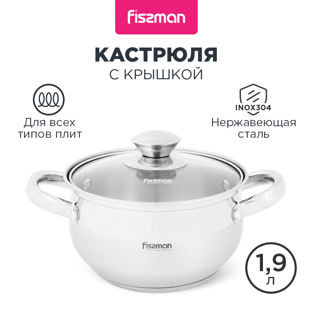 Кастрюля Fissman Prime 5511 диаметр 16 см