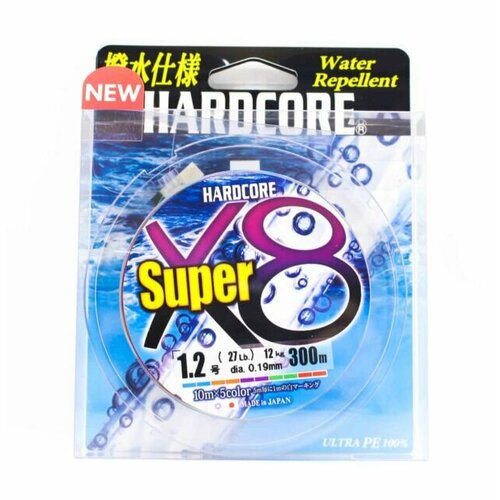 Duel/Yo-zuri, Шнур Hardcore Super X8, 300м, 1.5, 30lb, арт. H4324-5C