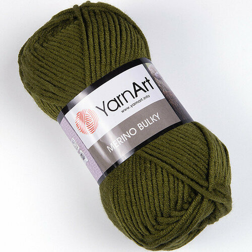 Пряжа Yarnart MERINO BULKY 530 т. зеленый (5 мотков)