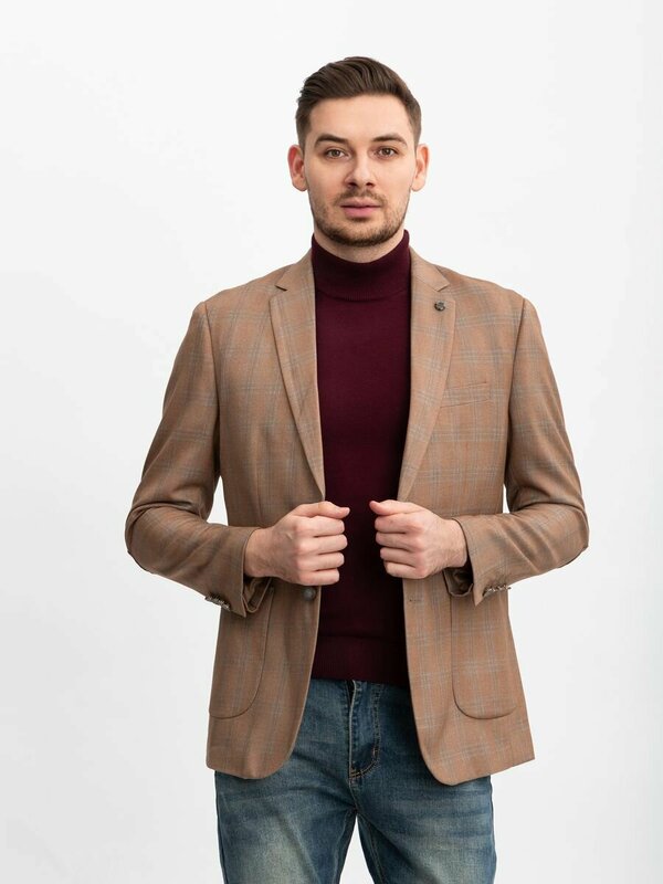 Пиджак Ruf Mark, размер 48, бежевый, коричневый