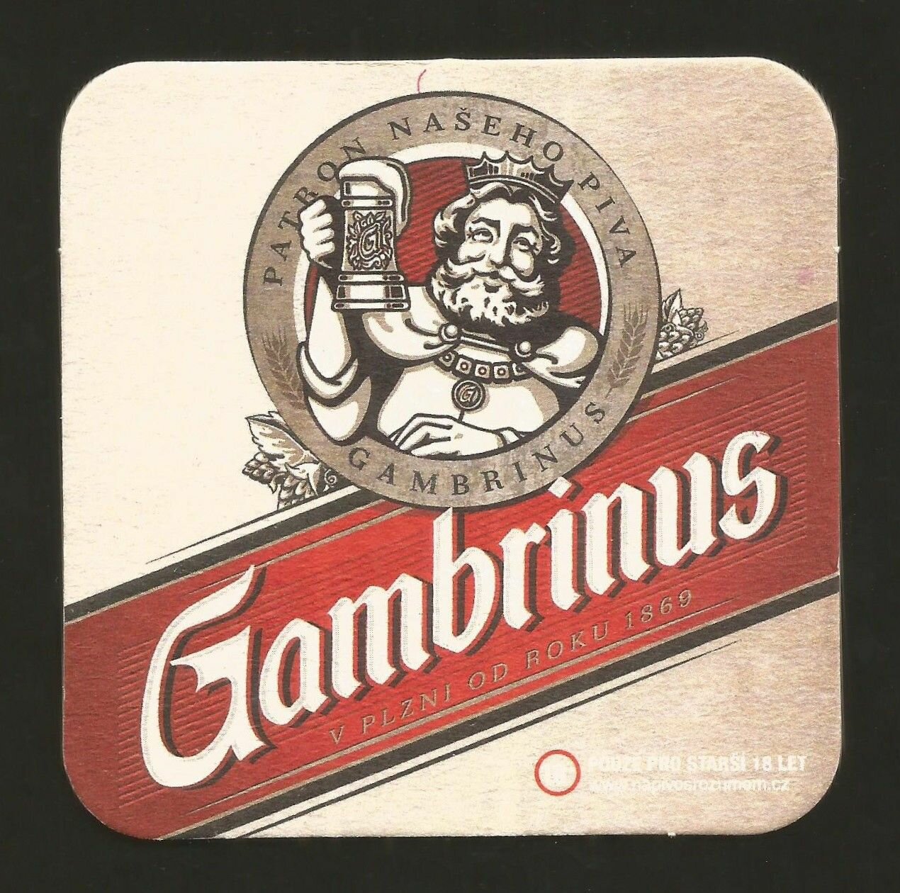 Бирдекель (костер) GAMBRINUS PATRON NASEHO PIVA Чехия (подставка под пивной бокал)