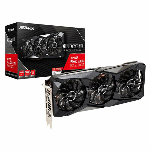 Видеокарта ASRock RX6700XT Challenger Pro 12GB 192-bit GDDR6 HDMI DPx3 3FAN RTL видеокарта asrock challenger pro rx6700xt pgd 12go rx6700xtpgd12go