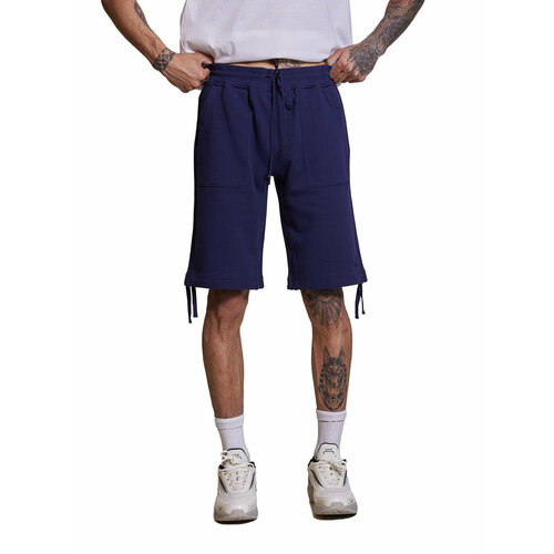 фото Бермуды c.p. company diagonal raised fleece regular shorts, размер s, синий