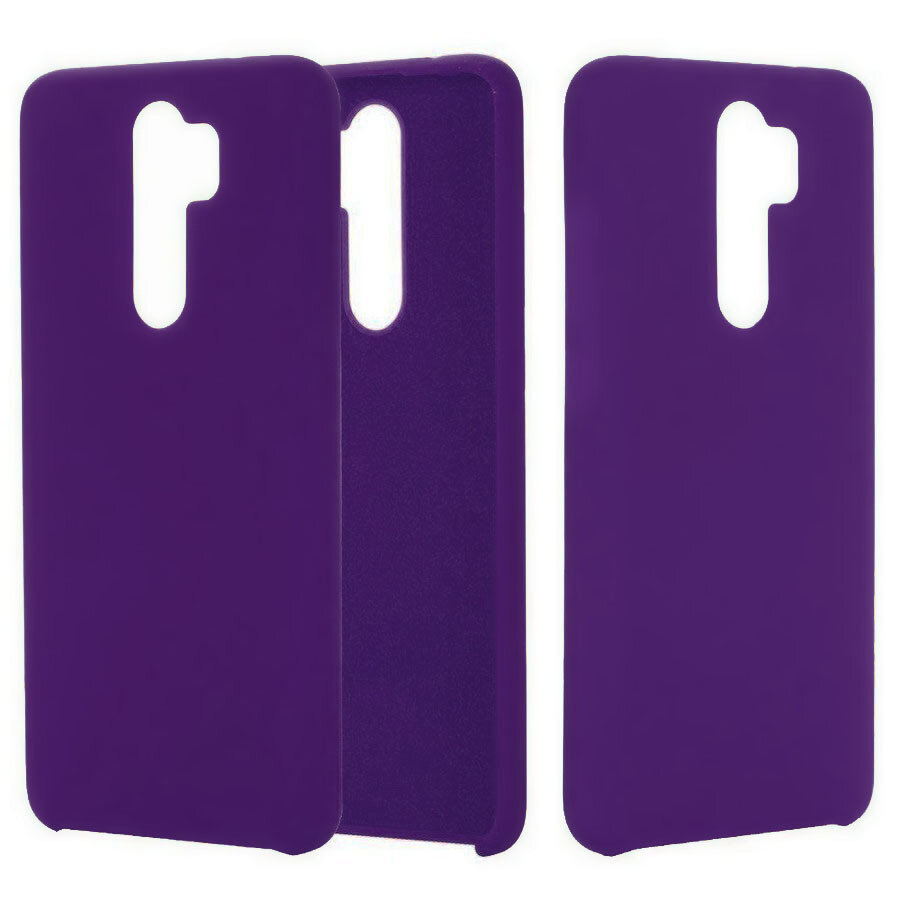 Силиконовая накладка без логотипа Silky soft-touch для Xiaomi Redmi 9 фиолетовый
