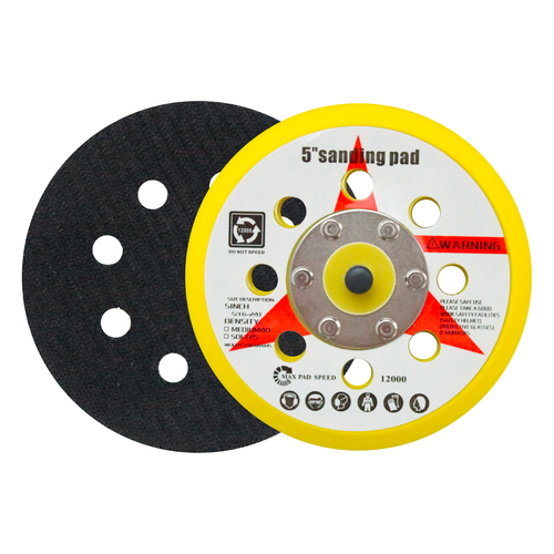 Диск подошва (опорная тарелка) 125 мм под липучку (8 отверстий; М8) для шлифовальных машин (тарелка опорная для ЭШМ под липучку)