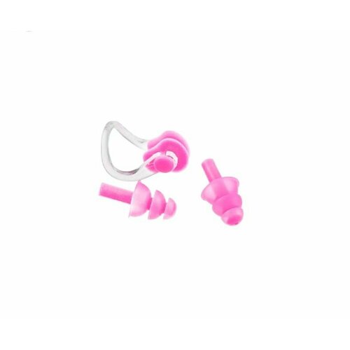 Набор для плавания ( беруши + зажим носа ) в коробочке. : C-0317: Розовый