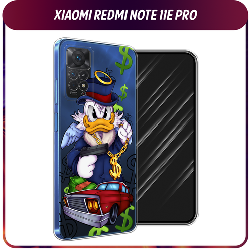 Силиконовый чехол на Xiaomi Redmi Note 11 Pro/11 Pro 5G/11E Pro / Сяоми Редми Нот 11E Про Scrooge McDuck with a Gold Chain, прозрачный силиконовый чехол на xiaomi redmi note 11 pro 11 pro 5g 11e pro сяоми редми нот 11e про синие бабочки прозрачный