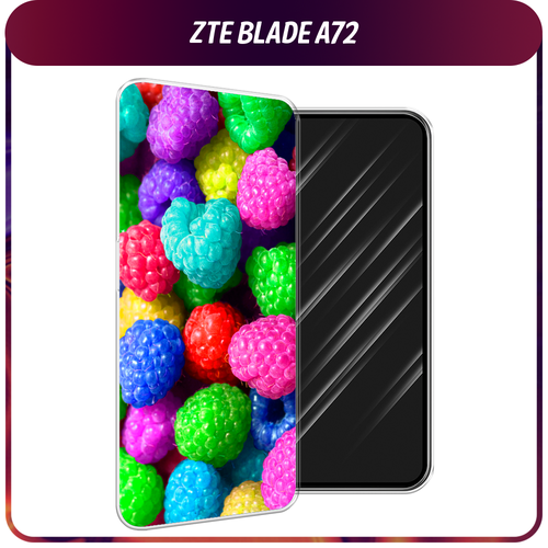 Силиконовый чехол на ZTE Blade A72/V40 Vita / ЗТЕ Блэйд А72/V40 Вита Леденцовая малина силиконовый чехол на zte blade a72 v40 vita зте блэйд а72 v40 вита шкодливые котики прозрачный