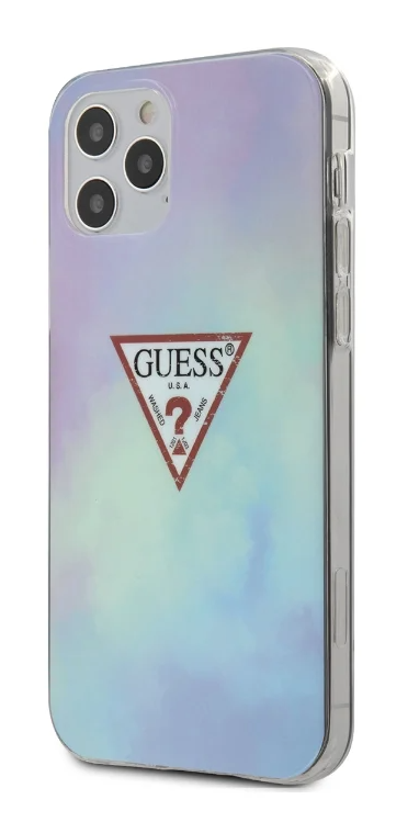 Чехол Guess PC/TPU TIE & DYE Hard для iPhone 12/12 Pro, цвет Голубой (GUHCP12MPCUMCGC02)