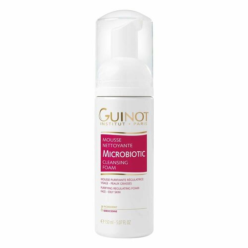 Guinot Мусс Microbiotic Mousse, 150 мл Антибактериальный очищающий мусс для жирной кожи лица