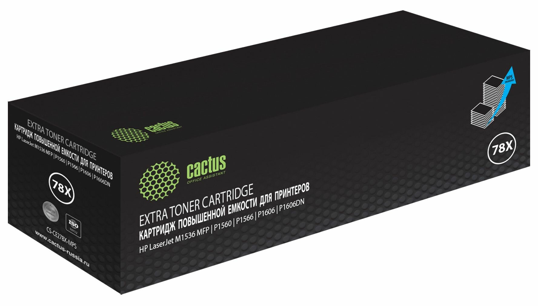 Картридж Cactus CE278X (HP 78X) черный для HP LJ P1566/P1606w