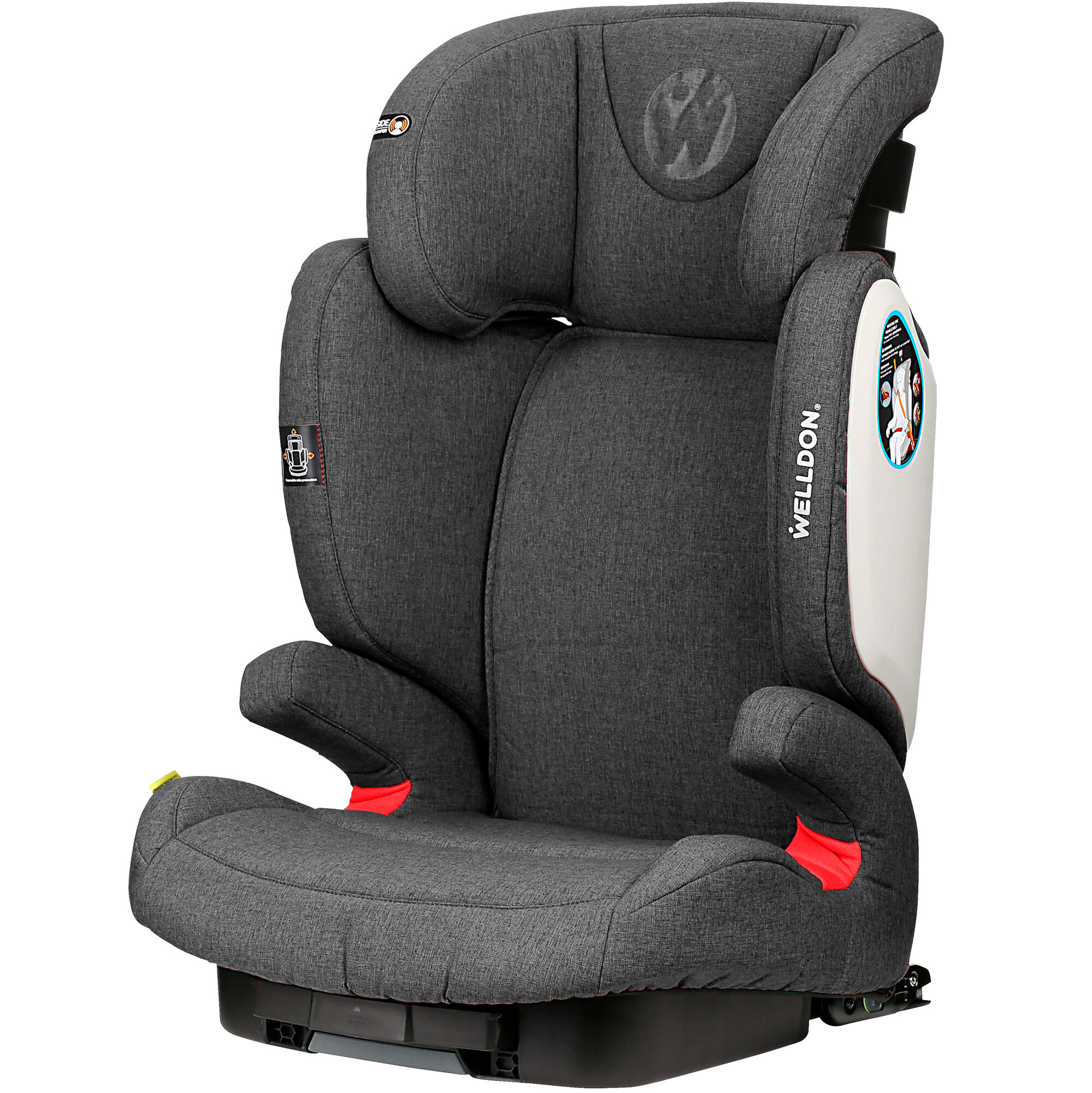 Детское автокресло Welldon Magic Nacre FIT с isofix, цвет Grey серый, группа 2/3 (от 3-х до 12 лет, 15-36 кг), сертифицировано ECE R44/04