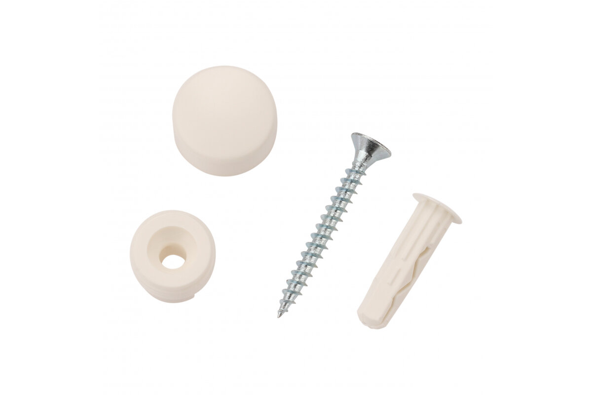 Крепление для зеркала европартнер белое гладкое комплект втулка+колпачек 88017