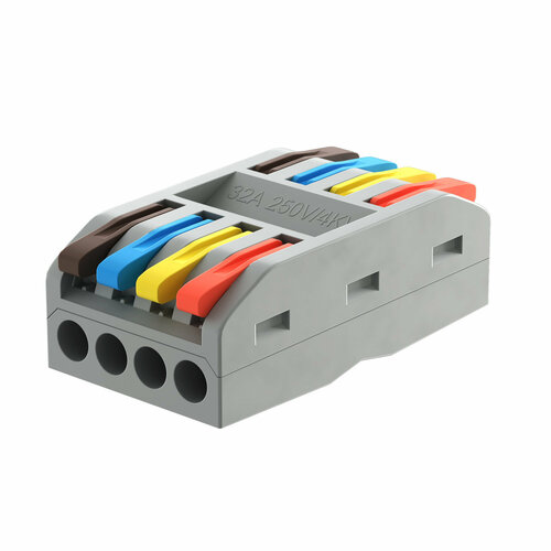 Клемма для проводов соединительная PCT-234 клеммник проходной быстросъемный колодка клеммная на 8 контактов (Серый)