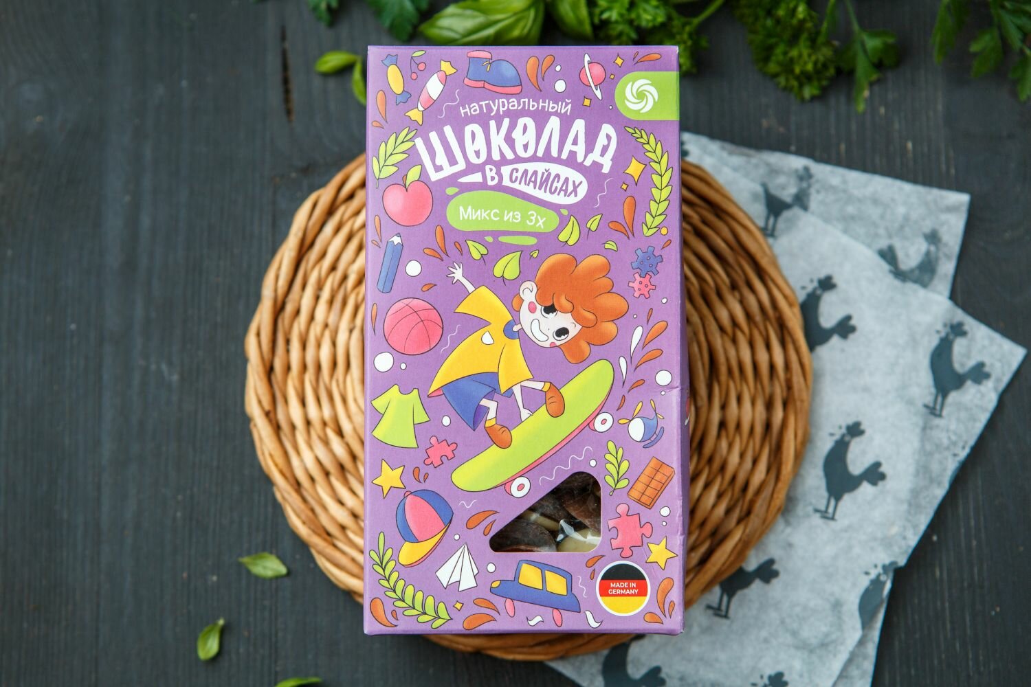 Оргтиум Микс из трех видов шоколада в слайсах порционный, 100 г - фото №6