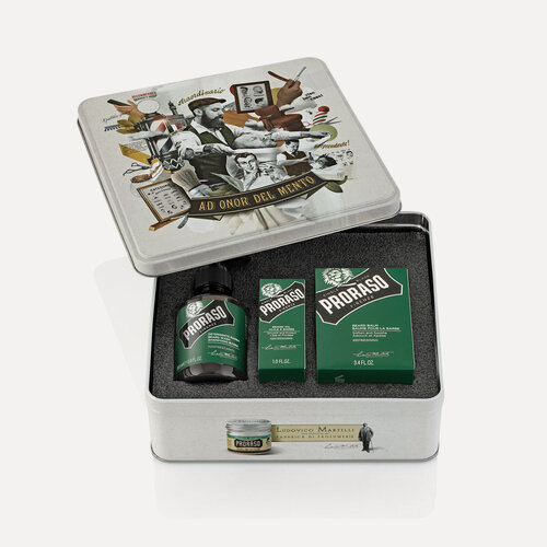 Изображение товара Набор для ухода за бородой Proraso REFRESHING, шампунь, бальзам, масло, эвкалипт