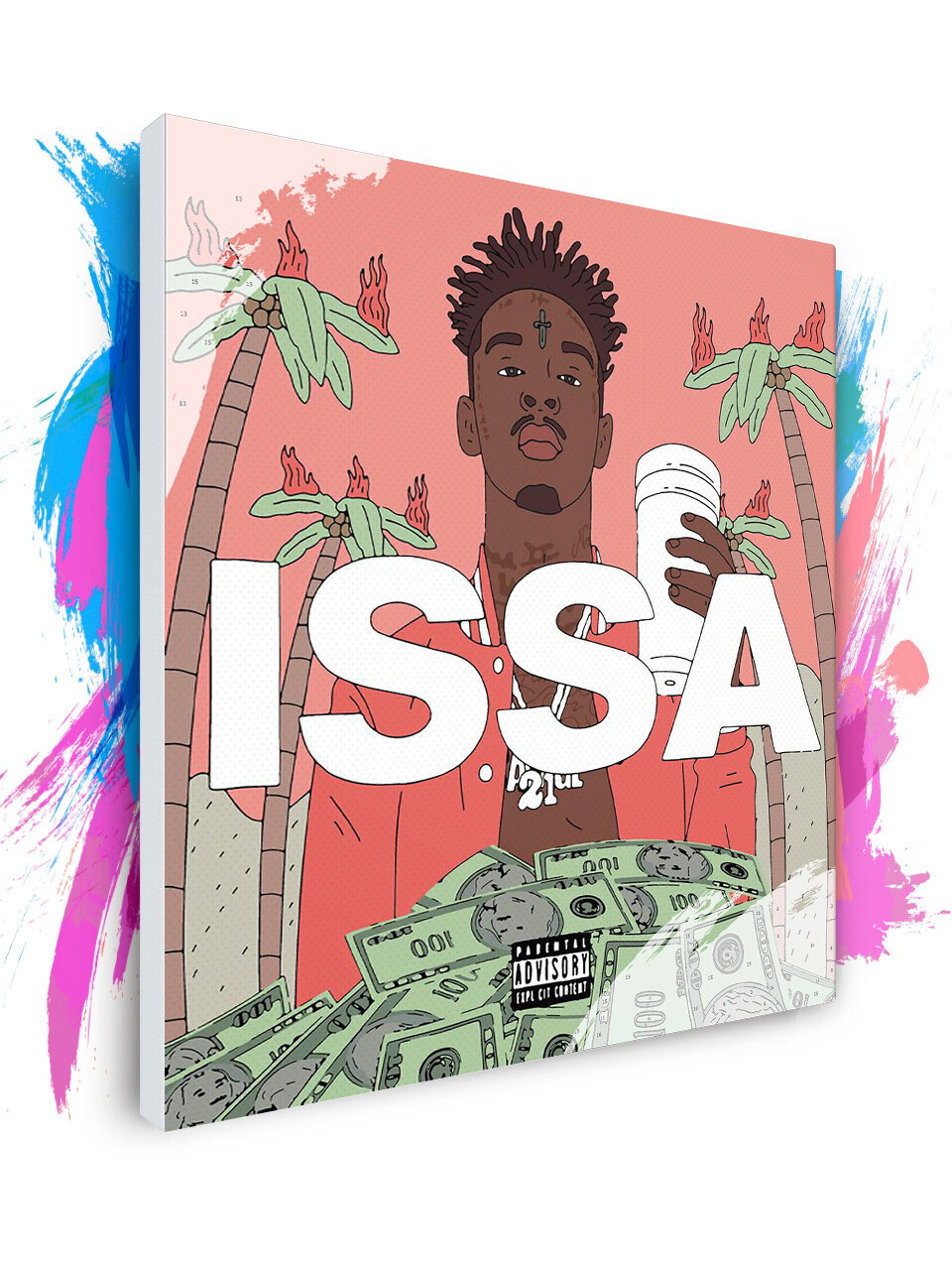 Картина по номерам на холсте 21 Savage - ISSA 40 х 40 см