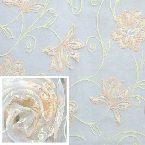 Ткань для гардин Органза деворе ширина 280 см Texrepublic HY 6785LHC-02280 ODev ut цвет персиковый 780₽