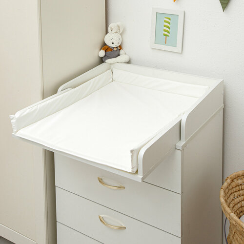 Матрас пеленальный для комода BO-NY, с бортиками, непромокаемый, белый, 82х76 см