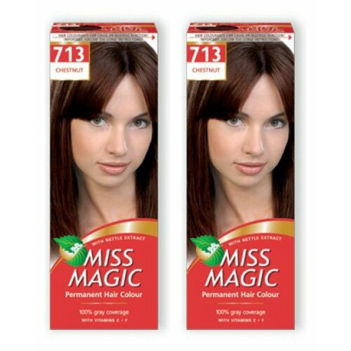 MISS MAGIC Краска для волос, тон 713 Каштан, 50 мл, 2 штуки/