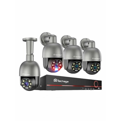 Камера видеонаблюдения Techage цвет черно-серый 8-мегапиксельная IP66 39999₽