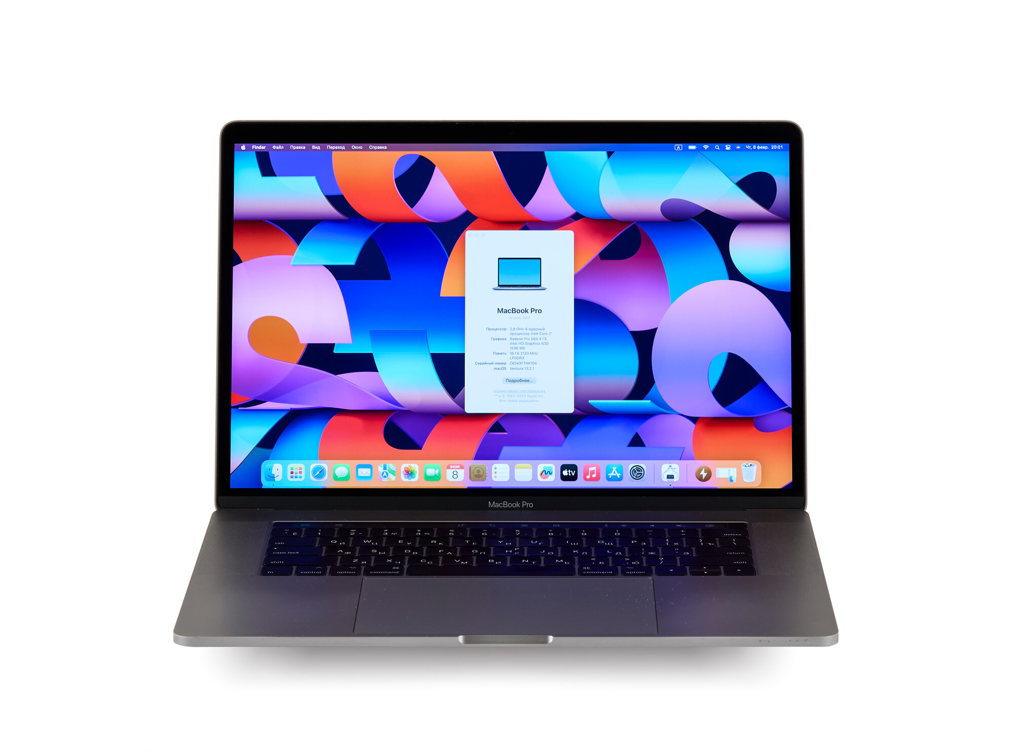 Ноутбук Apple Macbook Pro 15 Touch Bar Retina 2017 г (Производство 2018 г) Core i7 2.9Ггц 4 ядра / ОЗУ 16Гб / Объем SSD 512Gb / AMD Radeon Pro 560 4Гб / Gray