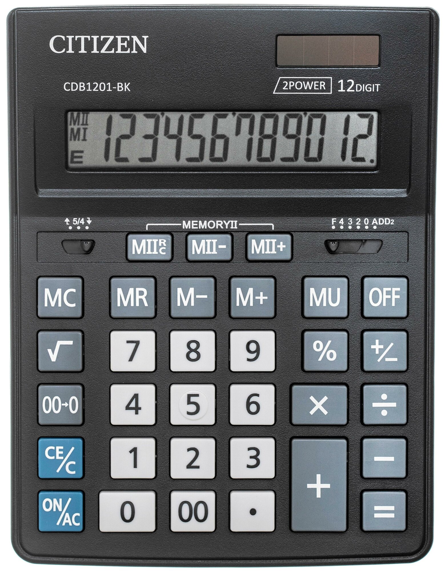 Калькулятор настольный Citizen Business Line CDB1201-BK 12-разрядный черный 205x155x35 мм