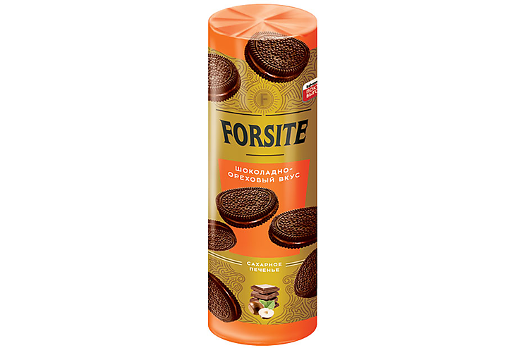«Forsite», печенье–сэндвич с шоколадно-ореховым вкусом, 220 г, 2 штуки